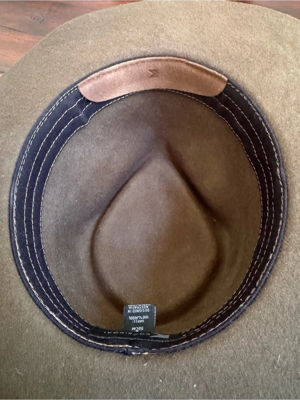 Kooringal 100% Australian wool felt fedora, size small (56cm)